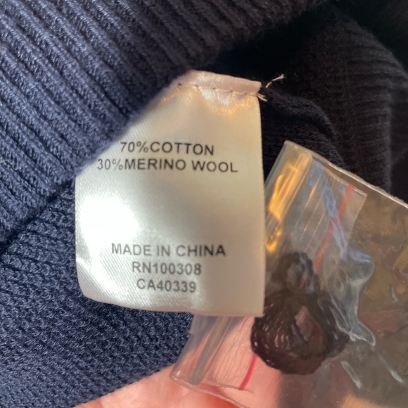 𝅺PETER MILLAR CROWN MEN'S COTTON MERINO CREW SWEATER in navy blue - Picture 10 of 11